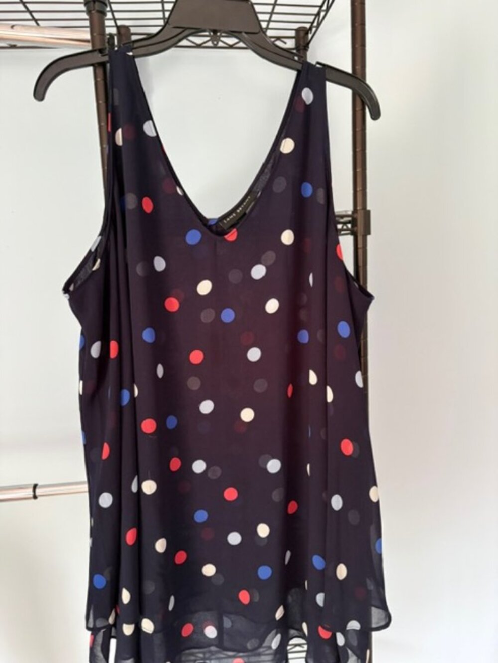 Navy/multi flowy tank top